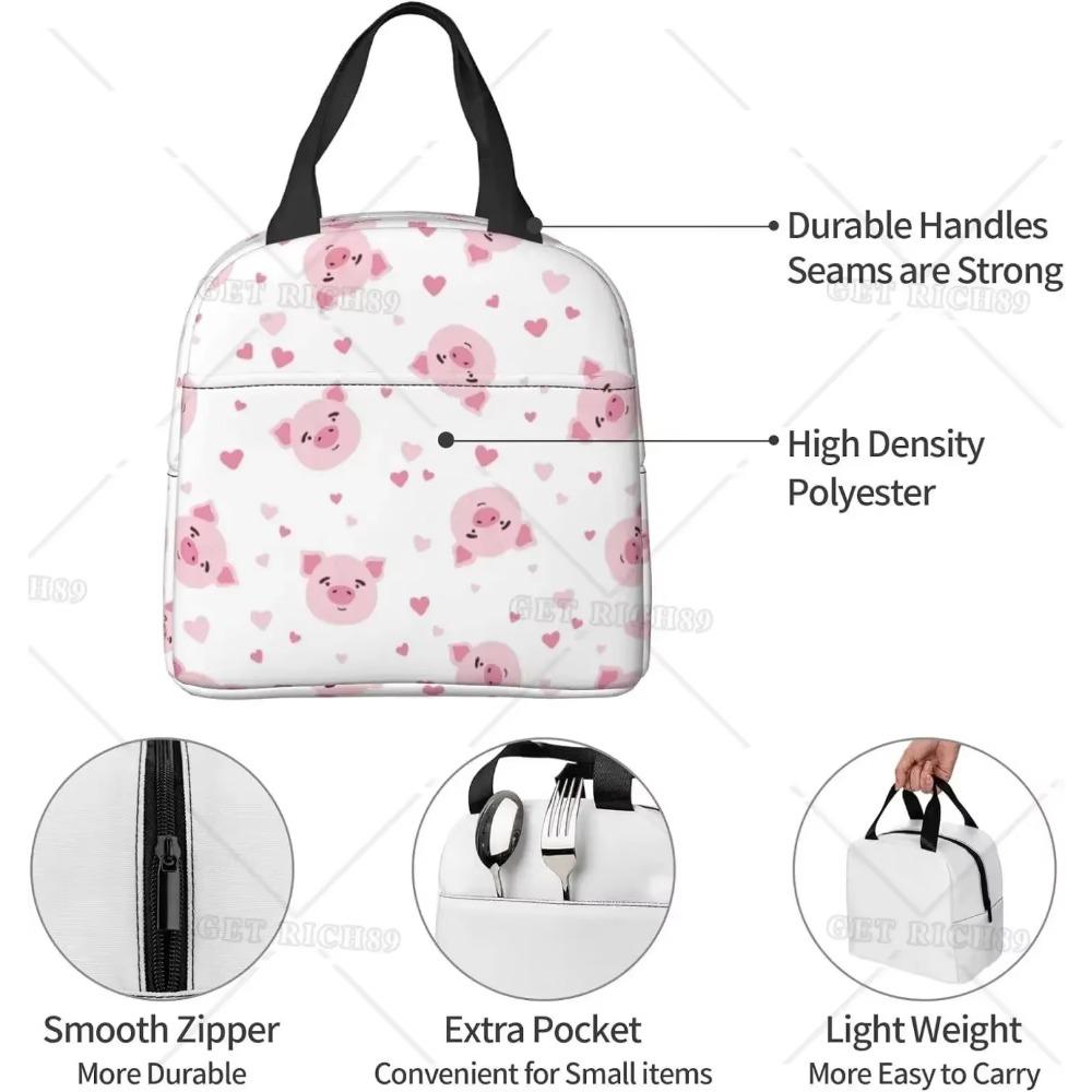 Милая изолированная сумка для обеда в виде свиньи для мужчин и женщин, многоразовый портативный контейнер для обеда для работы, офиса, путешествий