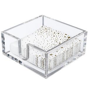 Acrylic Plastic High Transparency Trendy Instagram-style square Napkin Holder and Tissue Box for Table and bar Decor Parties