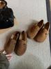 Sheepskin Version~ Genuine Leather Can Be Stepped On with One Pedal, Heel Buckle Straps, Single Shoes, Lazy Birken Women's Shoes, Boken Loafers, Small