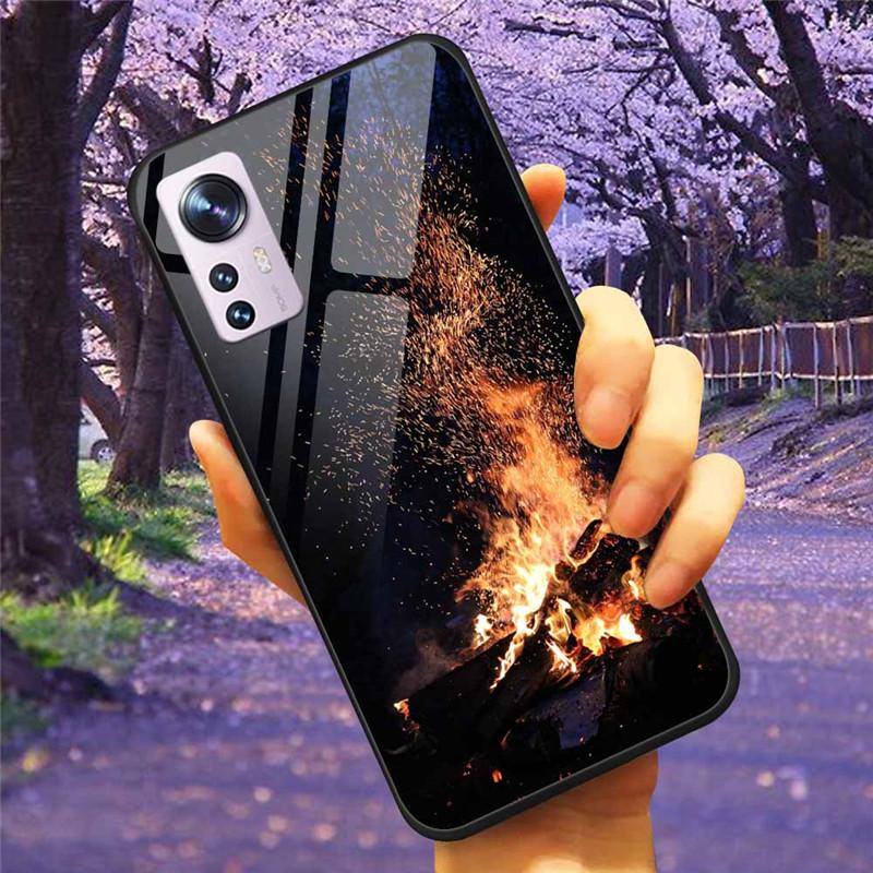 Чехол для Xiaomi 12X 12 Pro Закаленное Стекло Звездный Мрамор Жесткая Задняя Крышка для Чехлов Xiaomi Mi 12 / 11 Lite 5G Роскошный Защитный