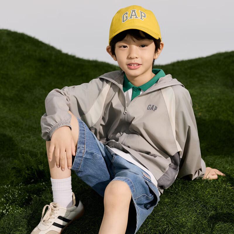 GAP Boys' Color-Block Logo Hooded Jacket