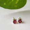 Natural Pink Tourmaline Faceted Gemstone 925 Sterling Silver Earring, Gift A-124