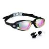 Silicone one-piece nose bridge swimming goggles with integrated earplugs, waterproof, anti-fog, high-definition, professional swimming goggles for
