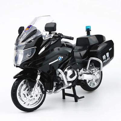 1/12 BMW R1250RT-P Полицейская имитация мотоцикла из сплава Модель амортизаторов Звук и свет Коллекция игрушечных машинок Подарок для детей