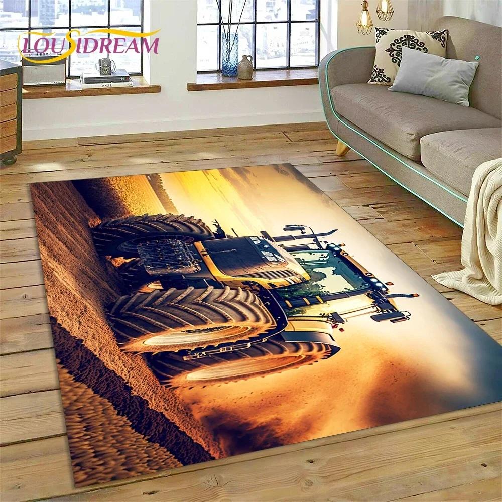 Retro Tractor Car Truck Carpet Rug for Bedroom Living Room Home Sofa Decoration,Children Game Large Decor Floor Mat Gift