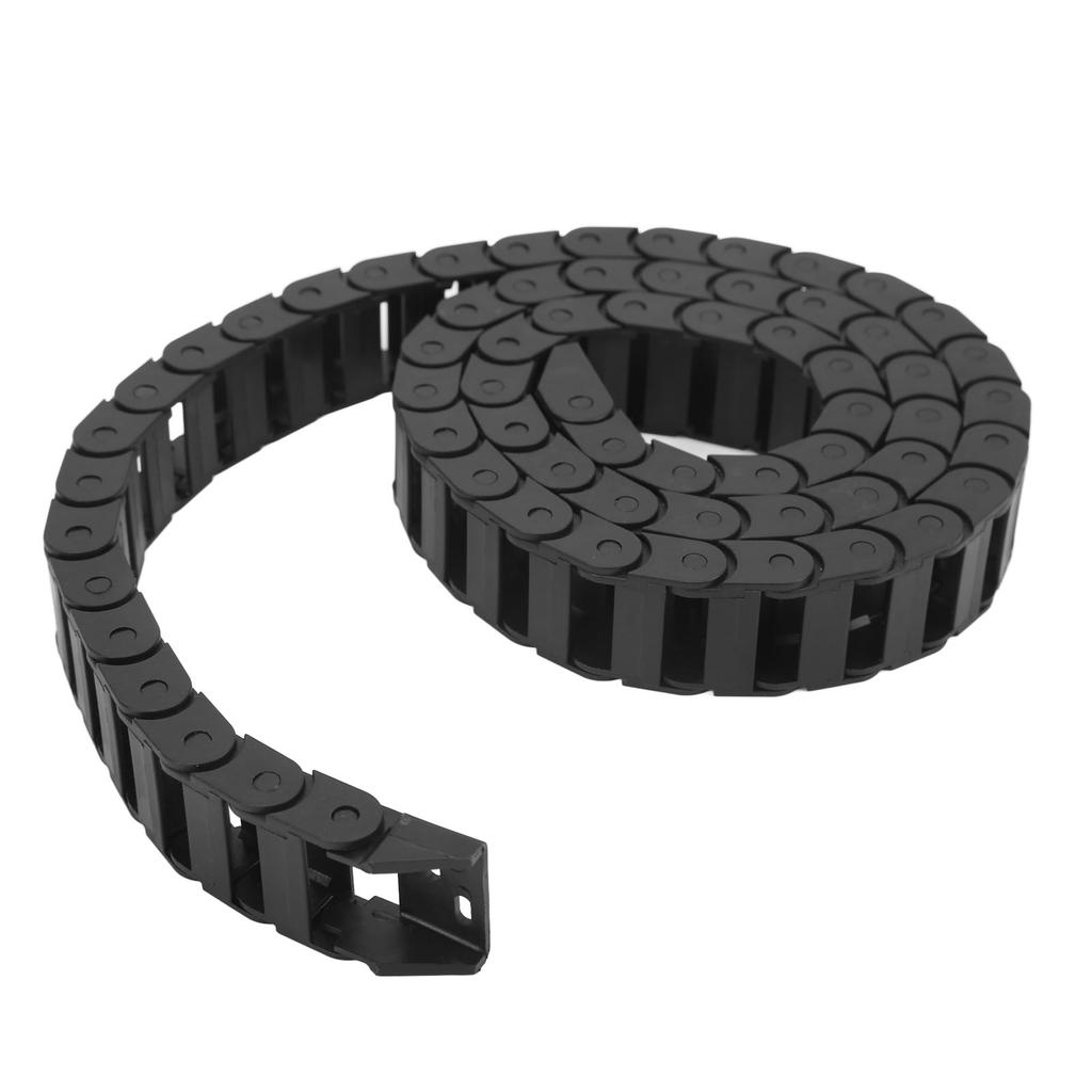 Кабельная цепь для транспортировки проводов пластиковая для ЧПУ с конечным соединителем мостового типа длиной 1 метр, черная