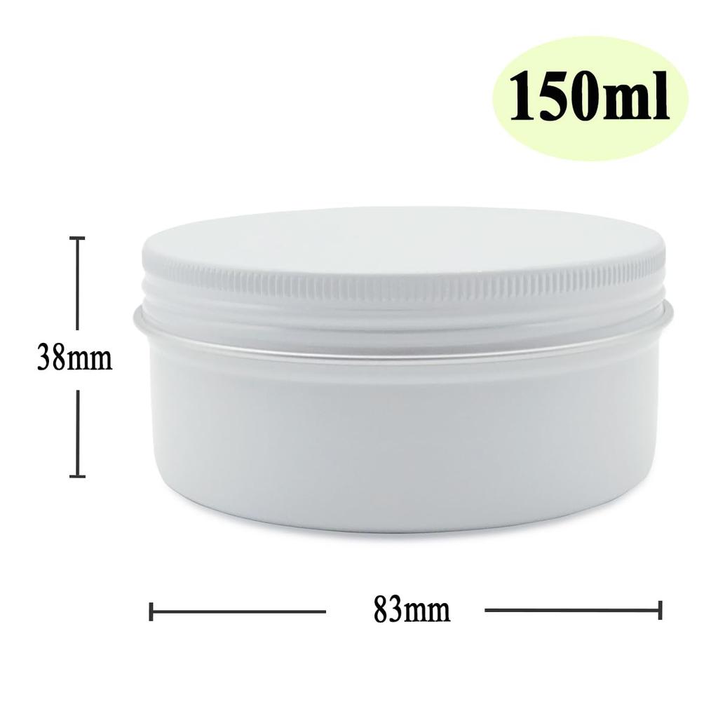 Wopanxye 6 упаковок по 5 унций, белая алюминиевая банка, косметический крем, тени для век, мазь, блеск для губ, чайная свеча, многоразовый контейнер, банки для краски, алюминиевая банка