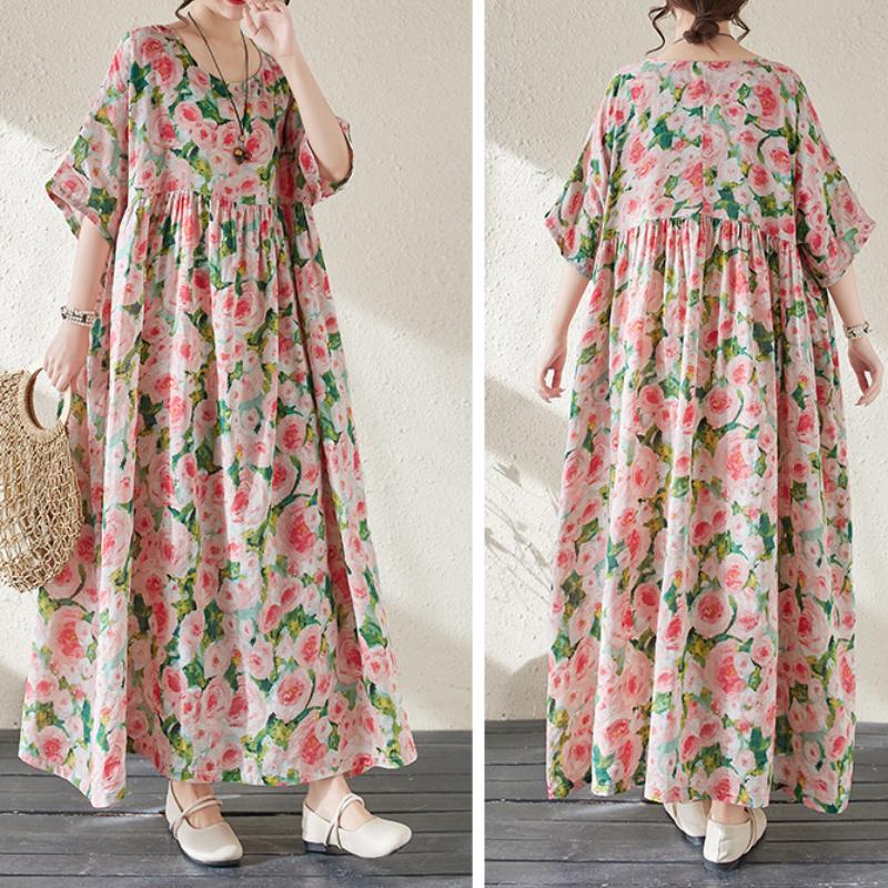 Литературный свободный тонкий темперамент в длинной части большого платья-качели Платья большого размера с короткими рукавами