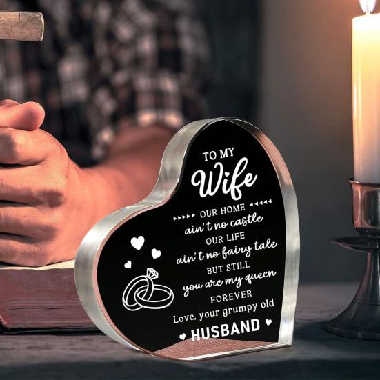 Акриловый блок в форме сердца, настольное украшение в виде сердца, отдельно стоящее украшение в виде сердца, подарок