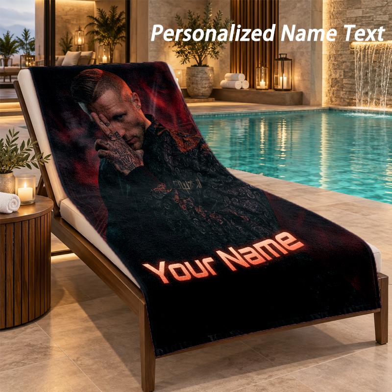 Kontra K Custom Name Beach Towel Large Soft Towel for Indoor Bathroom Outdoor Beach
