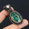 Malachite, Moonstone Handmade Copper Wire Wrap Pendant 2.36" K8y44