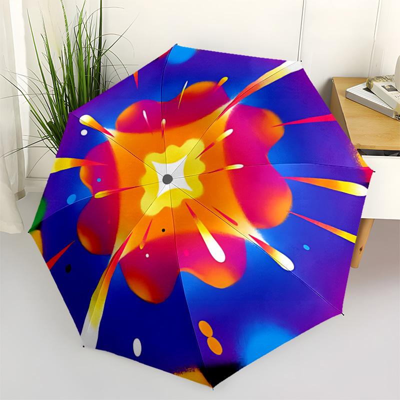 1pc Psychedelic Art Automatic Opening/closing umbrella, Reinforced 8-Rib Construction, Compact Travel Umbrella yy250808207