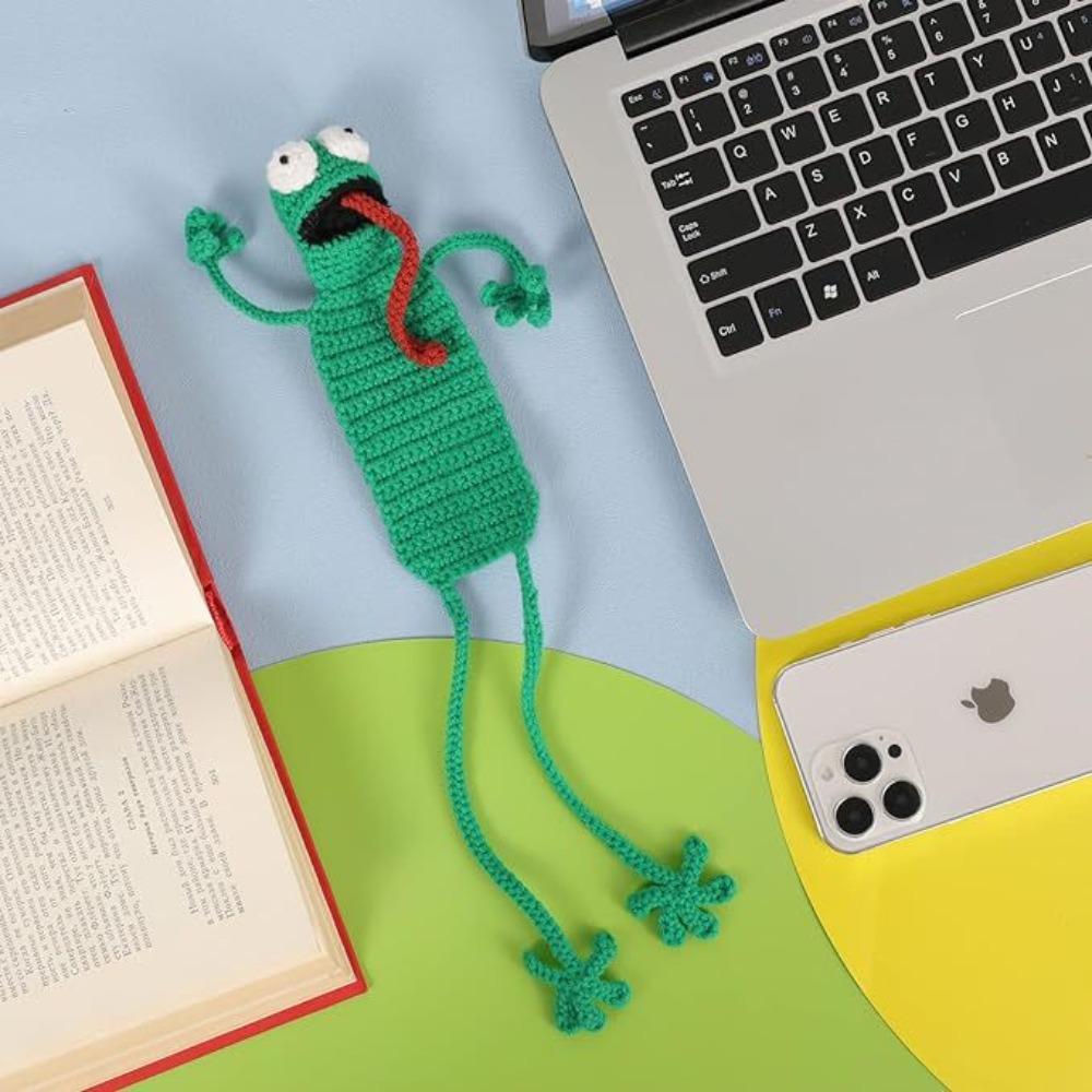 3D Animal Cartoon Bookmark Creative Crochet Knitting Bookmark Page Holder Clip Book Support