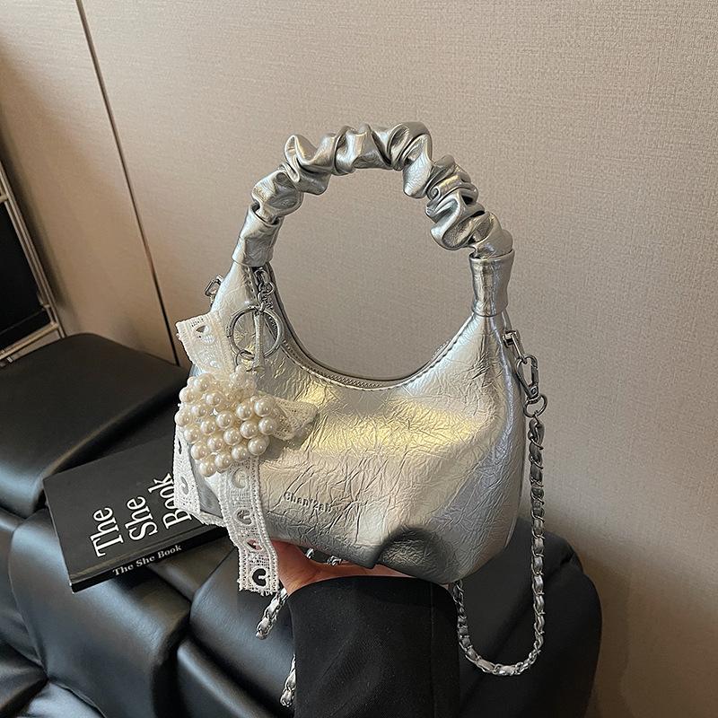 Сумка-пельмень женская новая летняя универсальная цепочка сумка-мессенджер плиссированная портативная маленькая сумка тренд