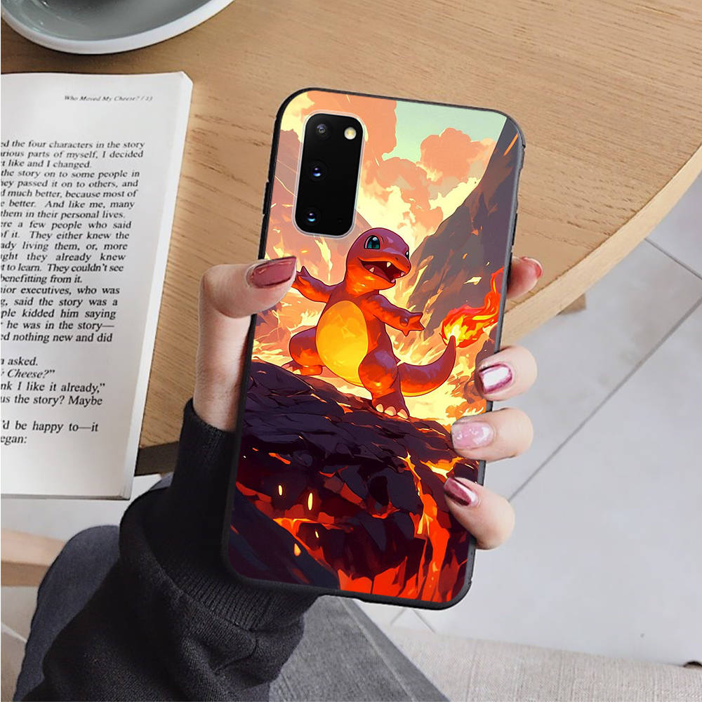 Чехол AP3 Charmander Pokemon Black для iPhone 16 15 Plus 14 13 12 11 Pro 8 7 6S SE 5S X XR XS Max Realme C30 C33 C31 9I Huawei Y8P Y9 Sofe Cover