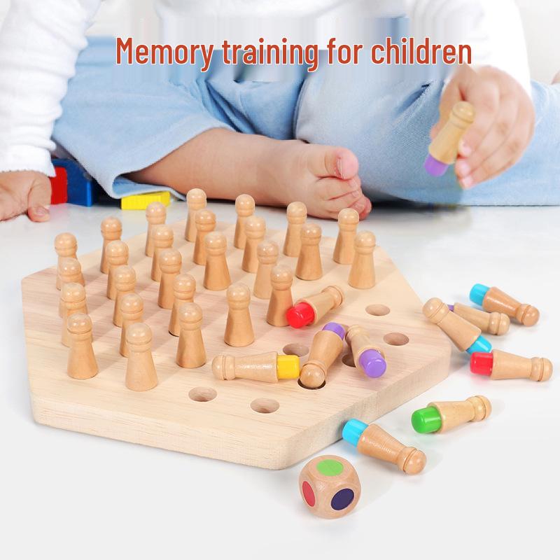 Educational Wooden Memory Chess Toy for Kids: Enhances Focus and Parent-Child Interaction