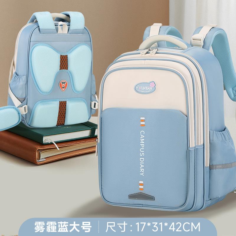 2026 New Kid Backpack Primary Student Schoolbag Boys Girls Fashion Casual Daypack Large Spine Support Waterproof Oxford Rucksack