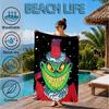 Green monster Christmas Spirit Beach Towel, Microfiber Beach Towel, Perfect For Pool, Beach, Travel, Home Decor Beach Party Fan gifts