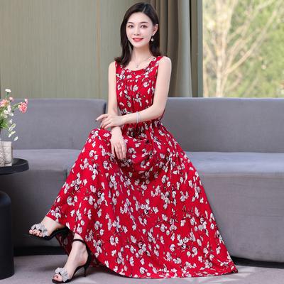 Повседневное длинное платье для женщин, тонкое элегантное платье без рукавов больших размеров, летнее платье