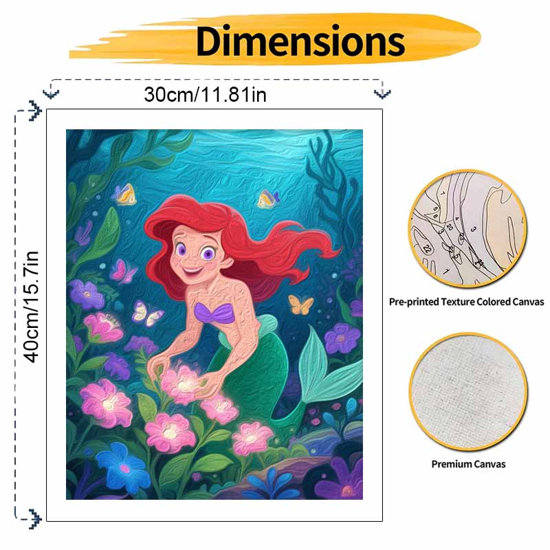 Disney Русалочка Цифровая Масляная Живопись Художественный Набор Ручная Раскраска Картина Домашний Декор