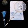 Clothing Acceessories Home Decoration With Tassel Long Handle Chinese Retro Style Embroidery Handheld Fan Pearl Edging