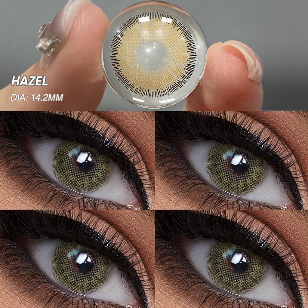 FreshGo Prescription Color Contact Lenses With Diopters Soft Colored Lenses 1 Pair Natural Color Lenses for Vision Eye Lens