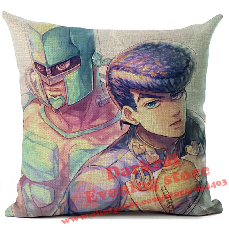 Jojos Bizarre Adventure Japanese Harajuku Manga Cushion Cover Living Room Sofa Square Throw Pillows Home Decoration Pillowcase