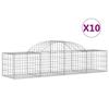 VidaXL Curved Gabion Baskets 10 Pcs 200x50x40/60 Cm Galvanized Iron, Gabion, Gabion Cage, Gabion Wall Basket, Wall 3146265
