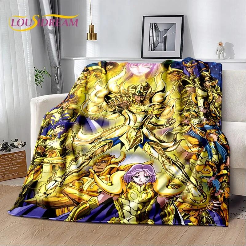 Мягкое фланелевое одеяло из мультфильма Saint Seiya 3D Retro для кроватей, диванов, пикников, пледов для отдыха на свежем воздухе, подарков