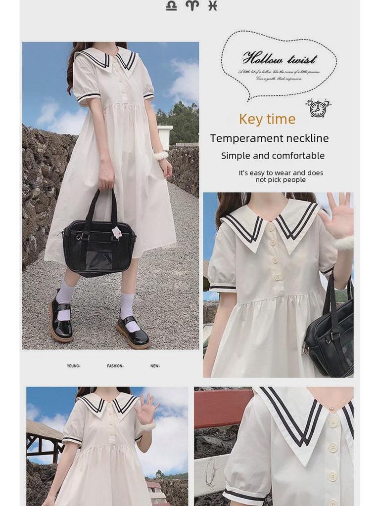 Летнее платье с кукольным воротником для девочек - Юбка для подростков