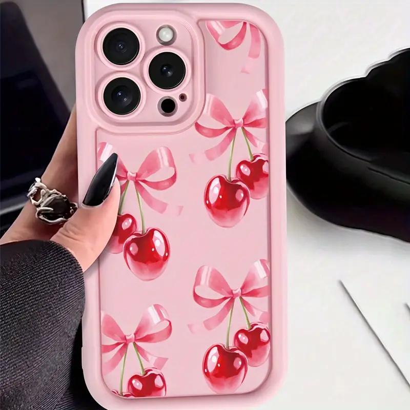 Роскошный чехол вишневого цвета с принтом для IPhone 16 15 17 Air 14 13 12 11 Pro Max 7 8 16 Plus 16e Ударопрочный силиконовый чехол для телефона