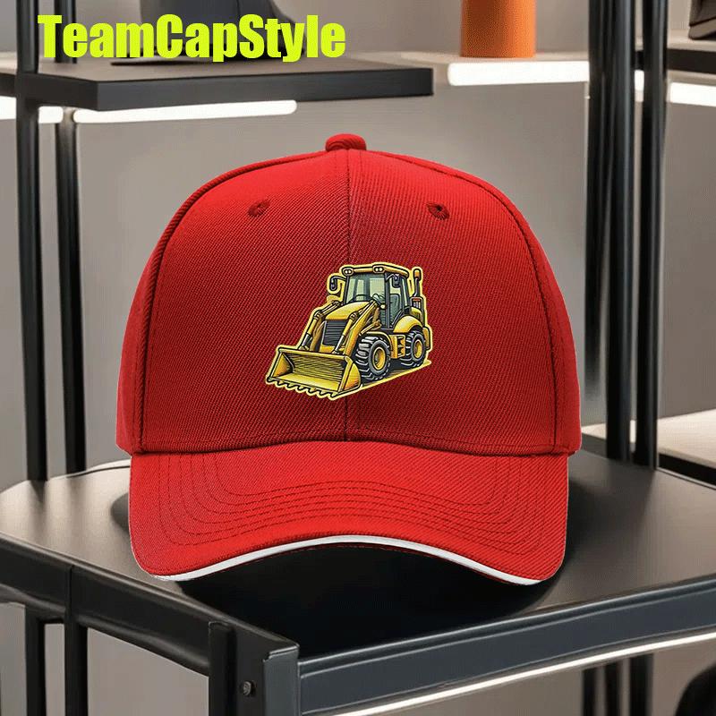 Экскаватор-погрузчик Строительная техника Бейсболка Полиэстер Регулируемая Уличная Унисекс Взрослая Кепка