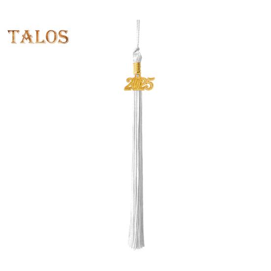 Кисточка для выпускного с подвеской в виде даты 2025 года, однотонная, длина 40 см, кисточка для шляпы для выпускного сезона бакалавриата