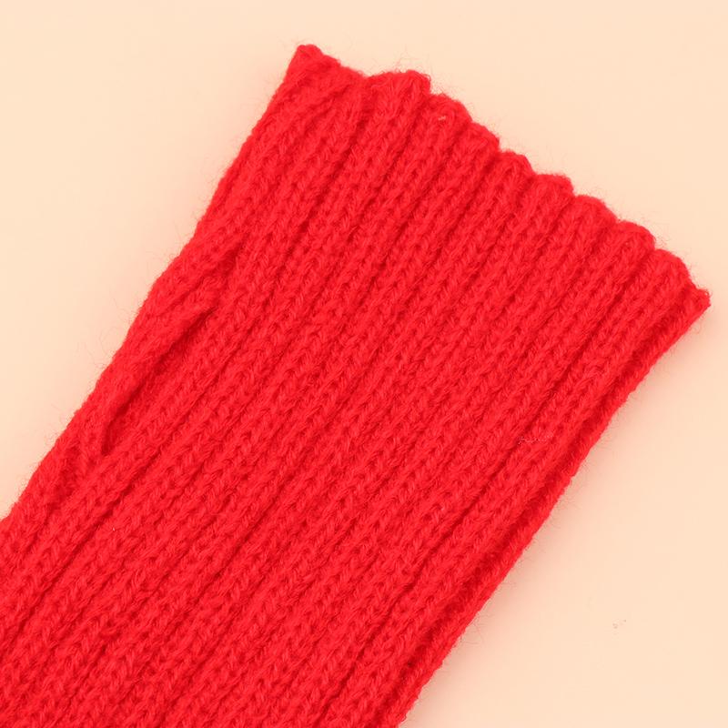 Женские вязаные теплые длинные перчатки без пальцев, зимние варежки с однотонными рукавами и рукавами, повседневная мягкая одежда для девочек, перчатки в стиле панк