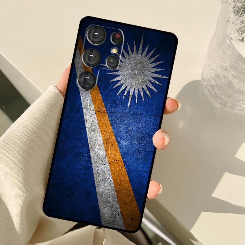 Чехол-футляр с флагом Маршалловых островов для Samsung Galaxy S25 S24 S23 S22 S21 S20 Ultra S9 S10 Plus S21 FE S25 FE Задняя крышка