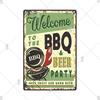 BBQ Vintage Tin Sign Plaque Barbecue Metal Plate Sign Wall Art Decoration Kitchen Man Cave Terrace Beach House Club Wall Decor
