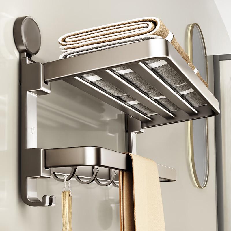 Прочная настенная двойная вешалка для полотенец на присосках без сверления для ванных комнат