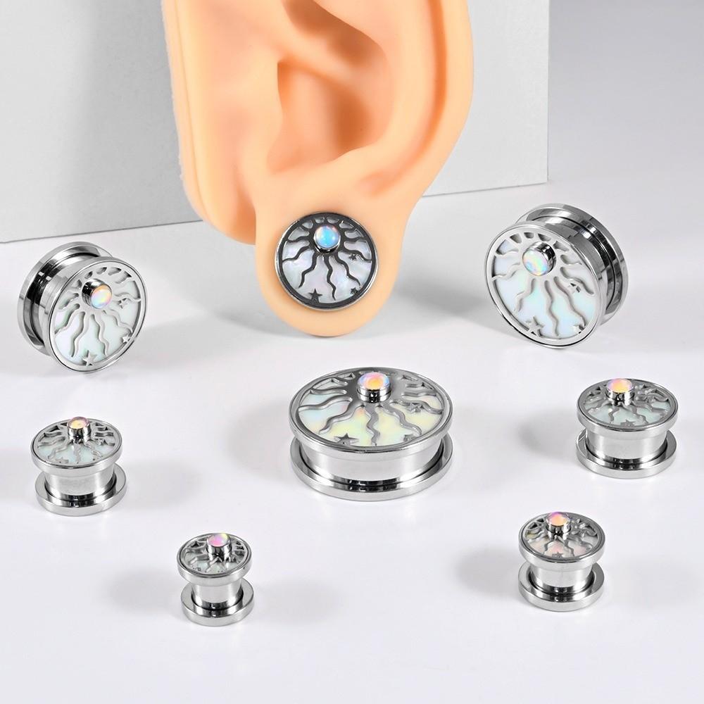 Stainless Steel Ear Cuff Earrings Sun Star Design Ear Plugs New Ear Gauges for Tragus Piercing