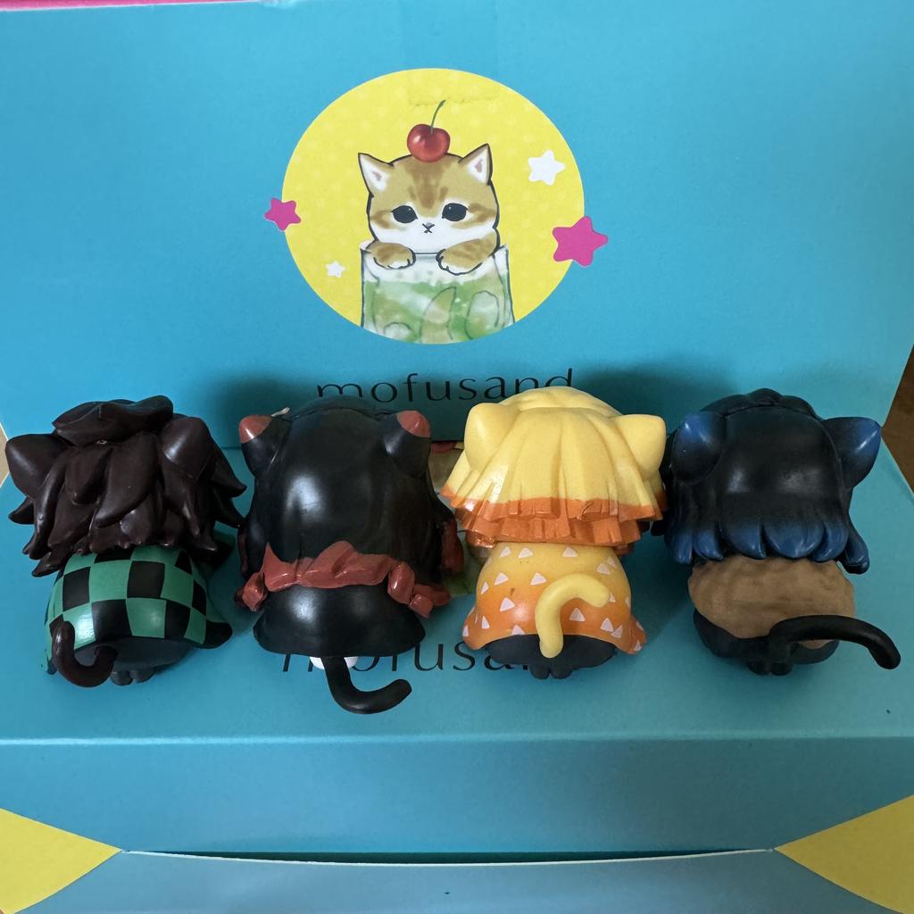 Клинок, рассекающий демонов, Лежащий Кот Ухо Токито Муичиро Blind Box Кукла-розыгрыш Аниме Настольное украшение Подарки Фигурка Модель Игрушки