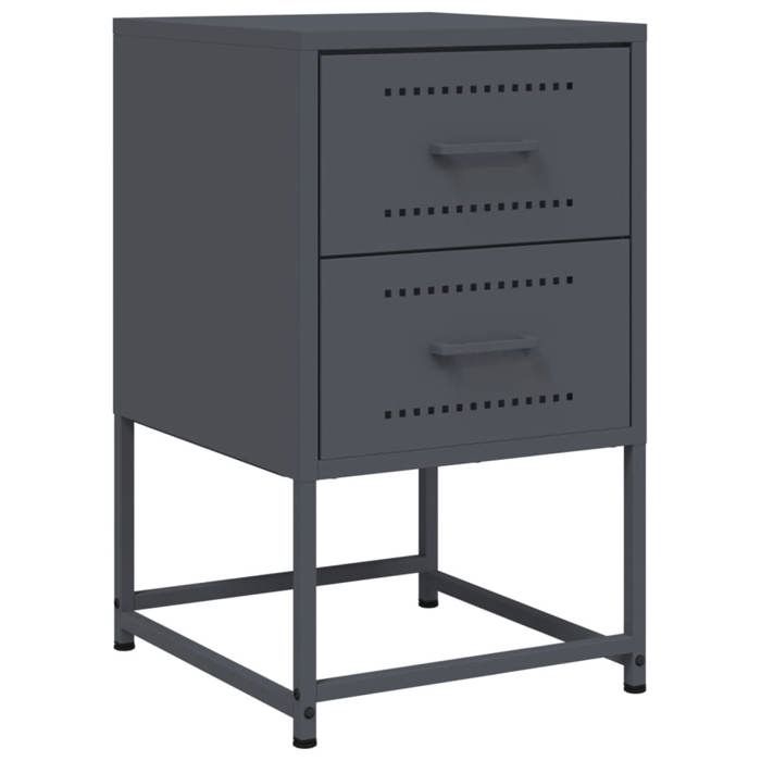 VidaXL Table de chevet anthracite 36x39x60,5 cm acier, armoire, armoire latérale, support de téléphone, table de chevet, 846462