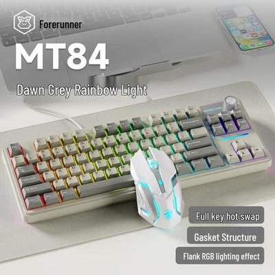 Qianxingzhe MT84 RGB Проводной Механический Комплект Клавиатуры и Мыши