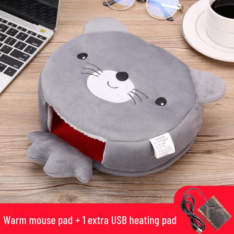 USB Нагреваемый коврик для мыши с поддержкой запястья - Флисовые перчатки-грелки для рук для мужчин