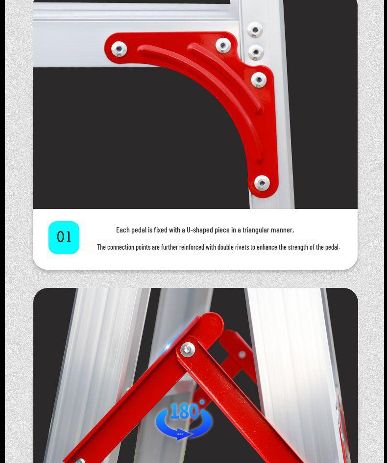 Утолщенная алюминиевая сплавная нескользящая многофункциональная складная стремянка-елочка для дома и сада