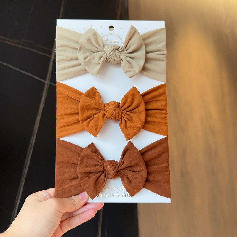 3 шт. Повязки на голову с бантами для маленькой девочки, повязка-тюрбан для новорожденного, аксессуар для волос, детская повязка для волос, уличная повязка на голову для малышей и детей, аксессуары для волос