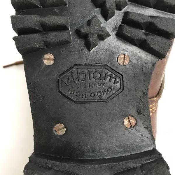 Montagna vibram Тяжелые кожаные треккинговые ботинки Коричневый Размер 6 (24,5-25,0 см) марочный(ИСПОЛЬЗОВАЛ)