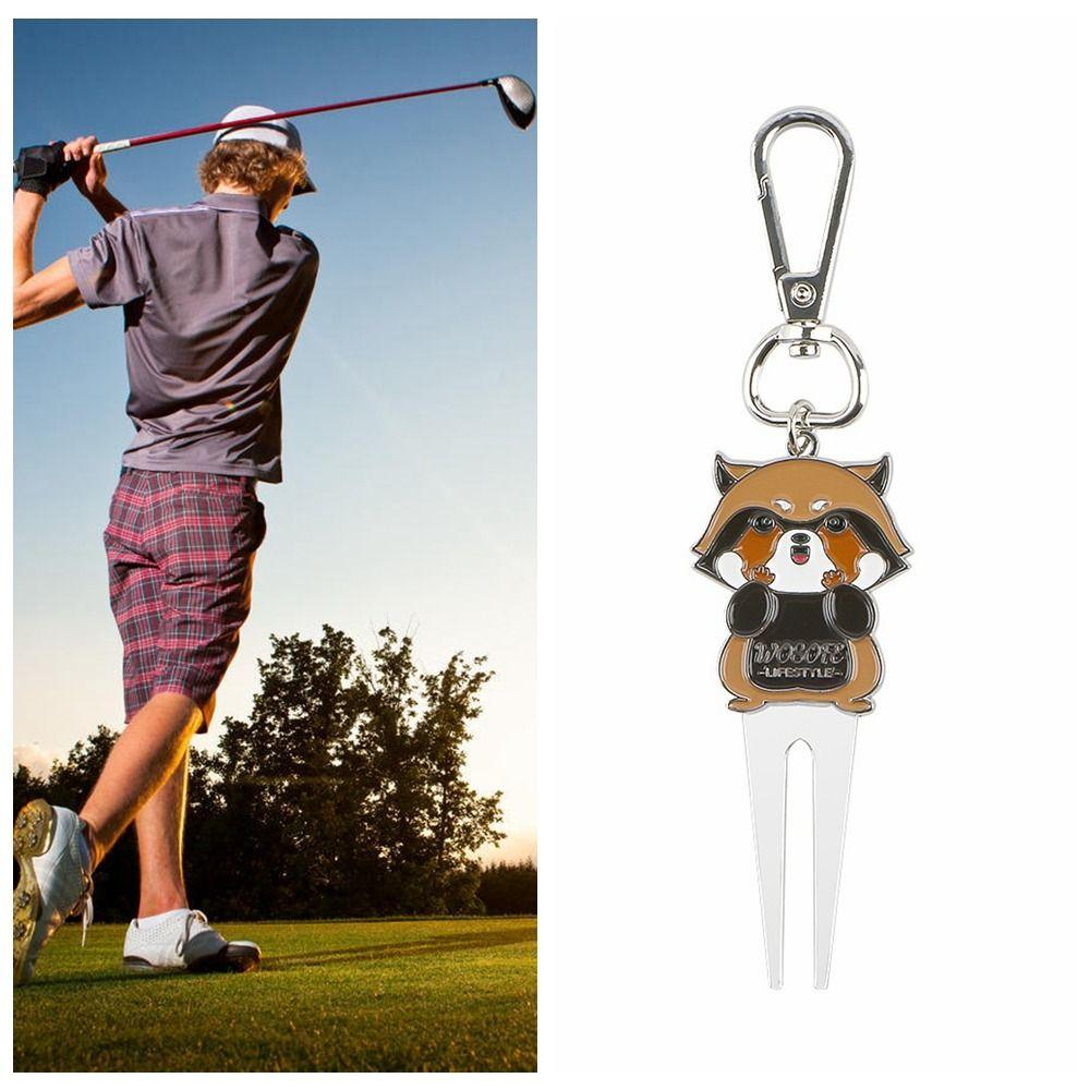 Multi-functional Golf Divot Repair Tool Zinc Zinc Zinc Alloy Golf Repair Fork Golf Ball Fork  Golf Lover