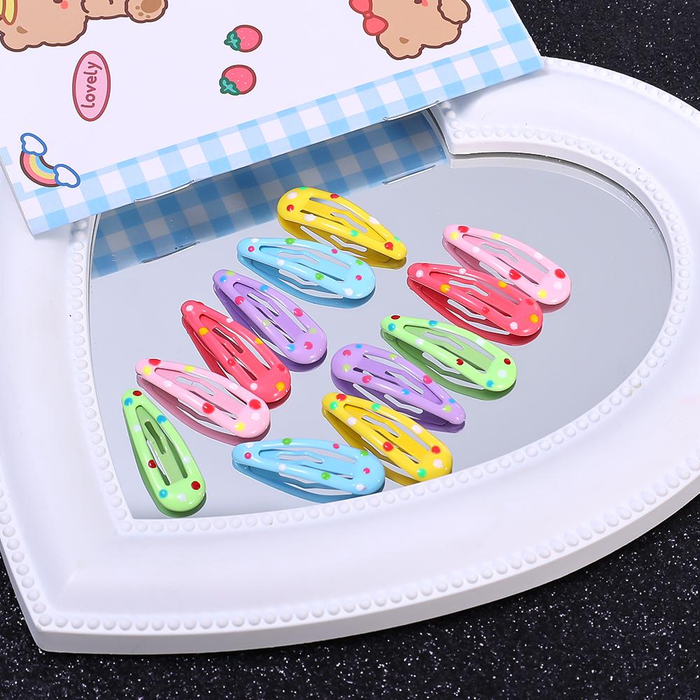 2 шт., маленькая заколка для волос в цветной горошек