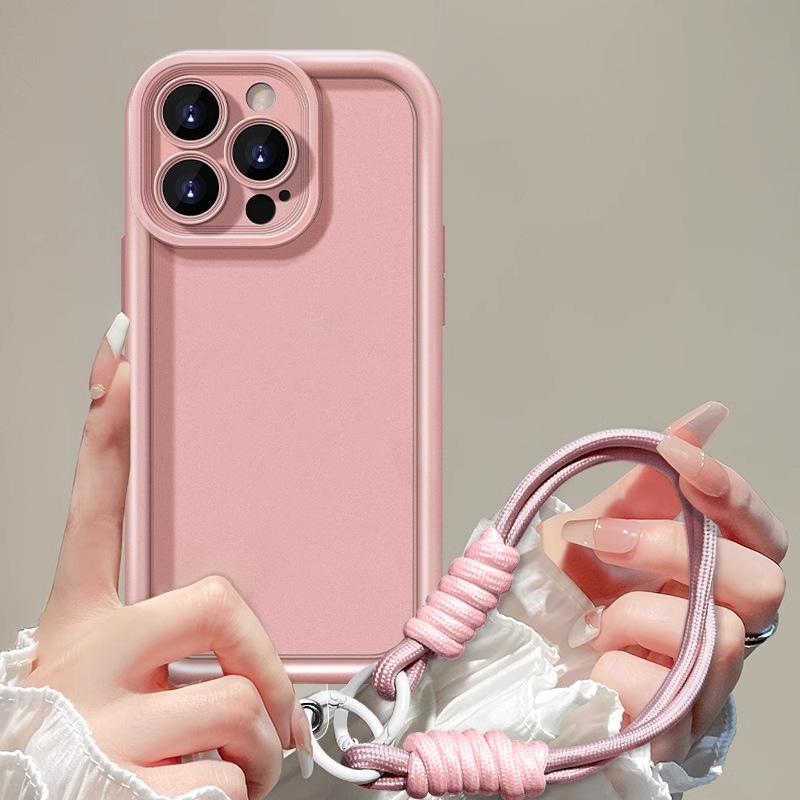 Подходит для чехла на мобильный телефон Apple 16pro 13 новый 15pro силиконовый 14 улучшенный противоударный полностью закрывающий новый розовый однотонный чехол