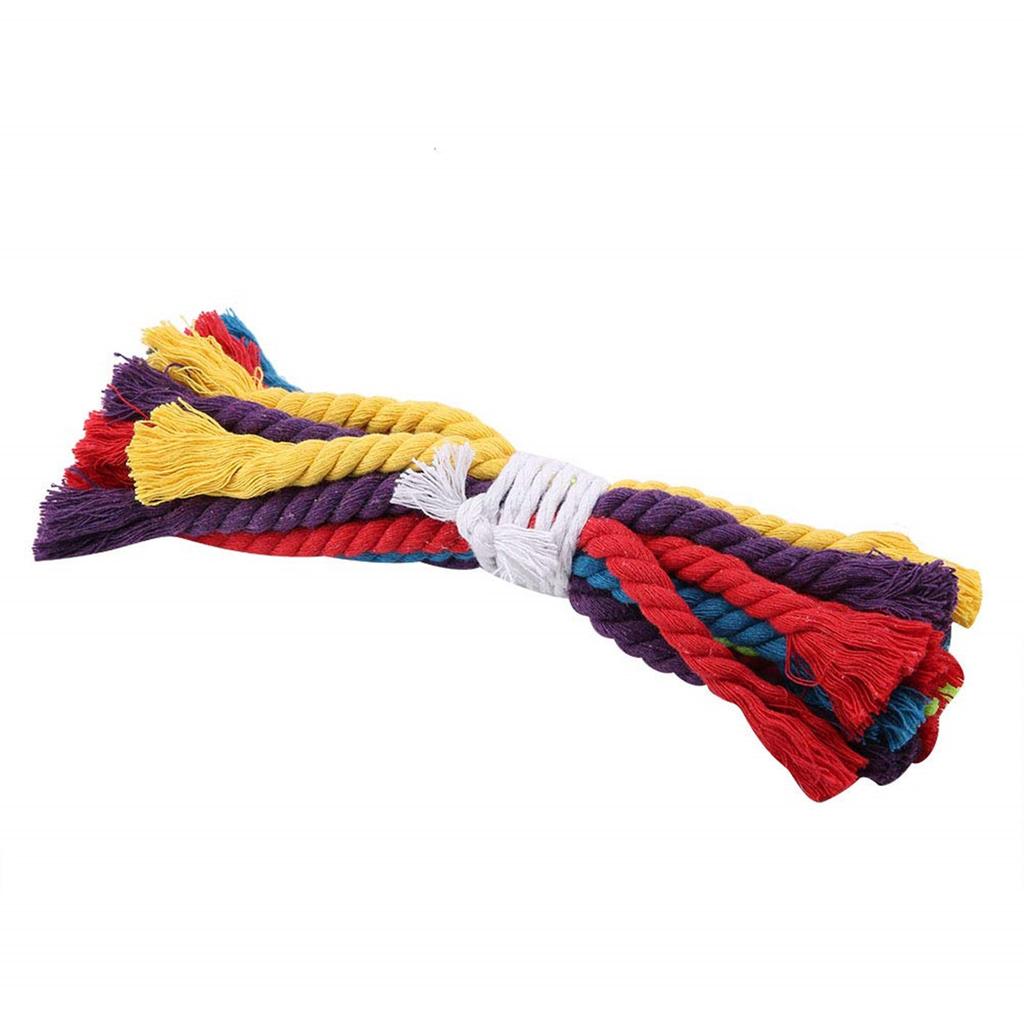 Colorful Cotton Rope Parrot Chewing Toy for Cage Entertainment and Beak Grinding Bird Cage Climbing Tearing Rope Toy