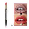 Double-Ended Matte Lipstick Waterproof Long-Lasting Lipsticks In Nude and Dark Red with Lip Liner Pencil